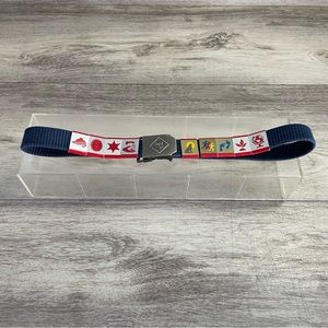 Boyscouts Blue Web Belt Size 28 with 9 Merit Metal Slides Sliders